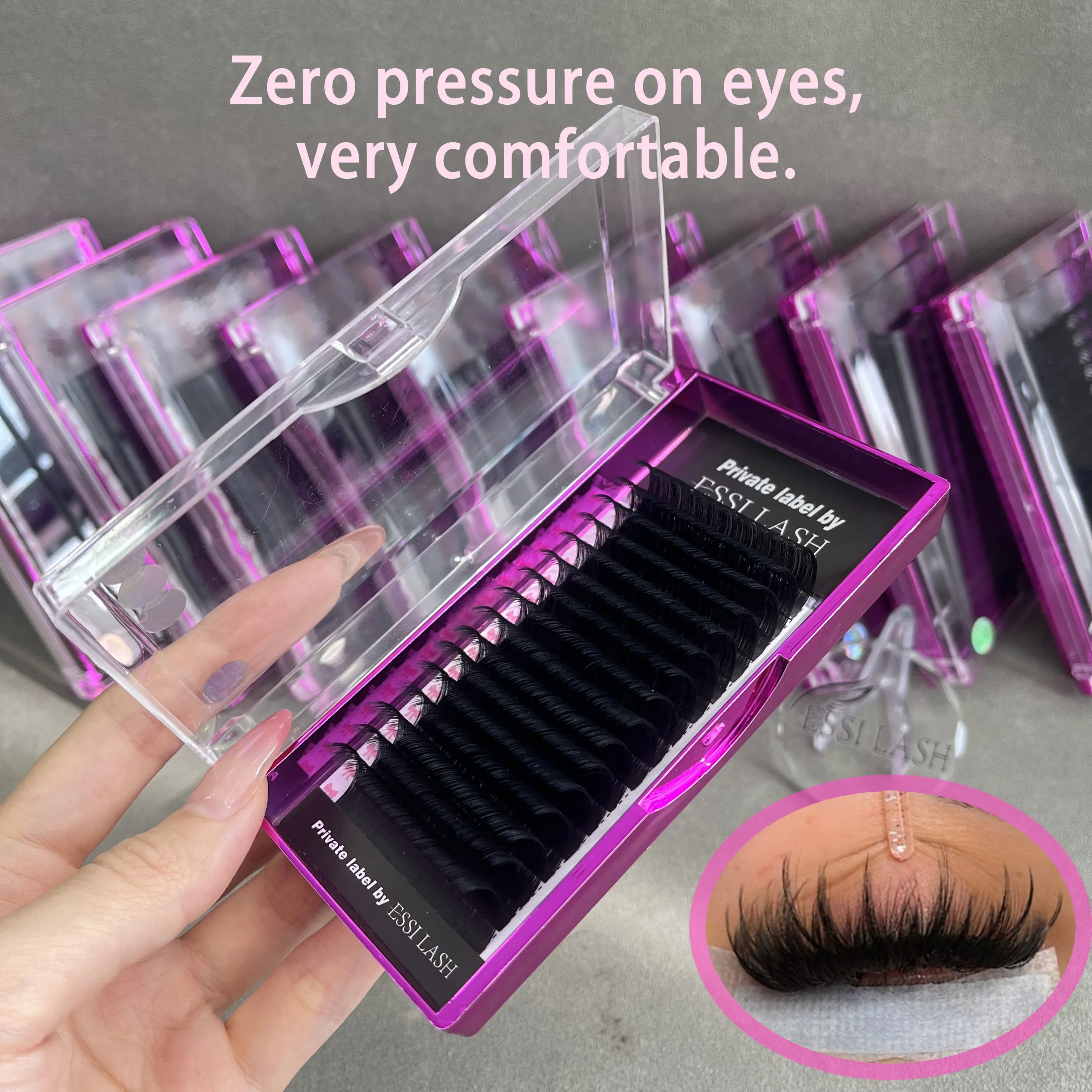 Кашемировый лоток pesta as lashes0.03 0 05 матовый черный объемный для ресниц оптовая продажа лотков наращивания