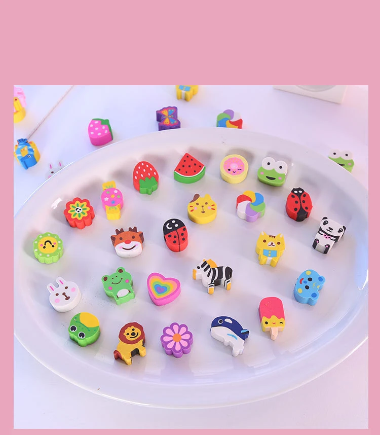 Подарочная игрушка без пыли, креативный мультяшный карандаш в виде животного, многоцветный резиновый нетоксичный ластик из ТПР для студентов