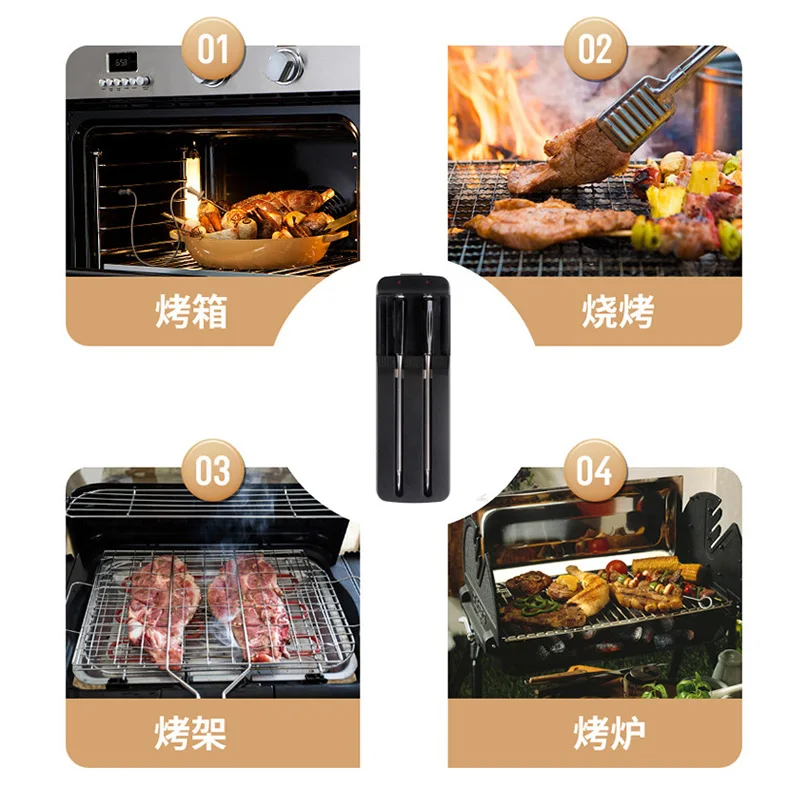 Smart App-Controlled Digital BBQ Thermometer Waterproof Kitchen Food Cooking Thermometer for Oven BBQ and Meat Household Use