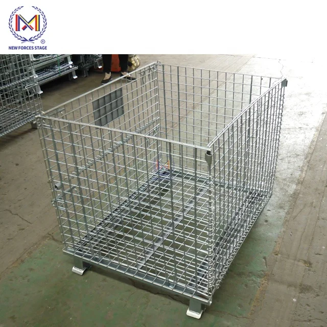 Стальная клетка из проволочной сетки контейнер используемые для винная бутылка хранения поддона