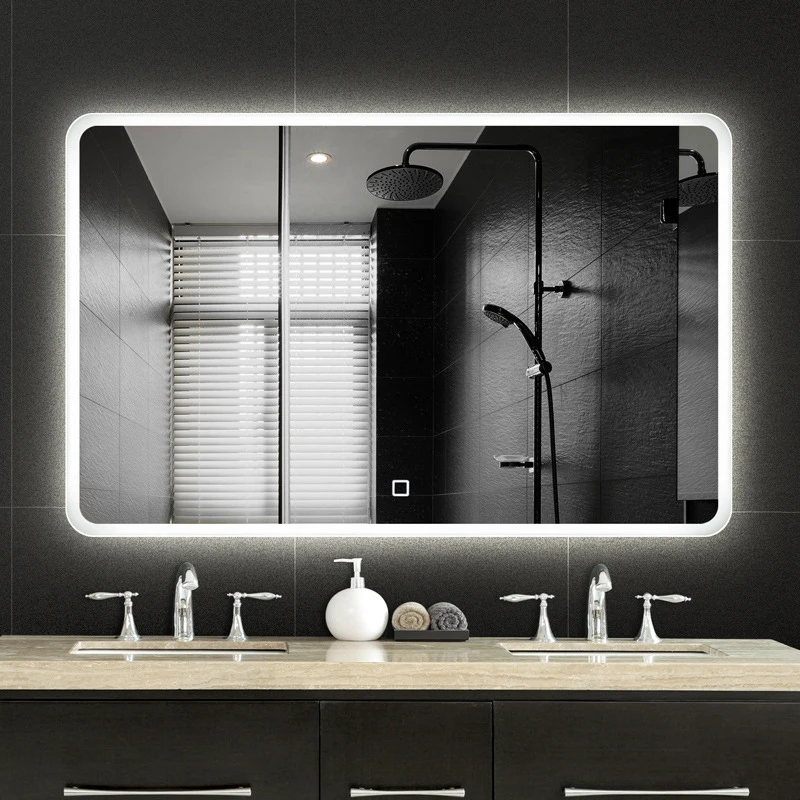 Atmosphere visual aesthetics more accurate color rendering no deformation anti-oxidation waterproof intelligent bathroom mirror