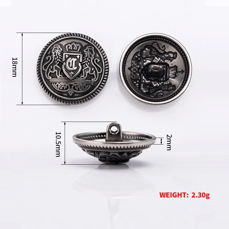 Vintage embossed metal shank button crown sewing buttons brass copper gold blazer buttons for men blazer suit coat