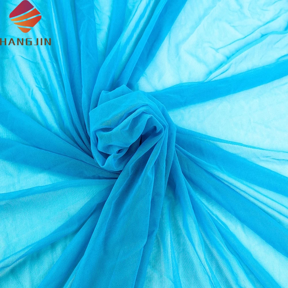 Power Net Mesh Fabric for Lingerie Polyester Spandex Tulle Elastic Fabric 4 Way Stretch Mesh Fabric