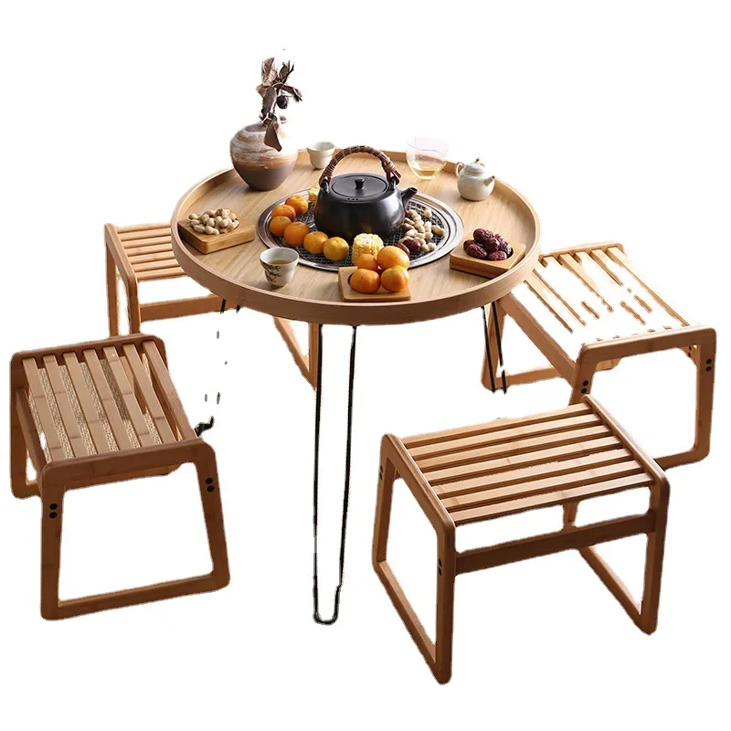 2024 New Solid Wood Coffee Tables Living Room Home Small Apartment Simple Modern solid wood Coffee Table Round Coffee Table