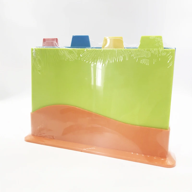 Hot Sales 4PCS PP Plastic Chopping Board Set With Bracket Four Color Raw And Cooked Plastic Chopping Board Cutting Board