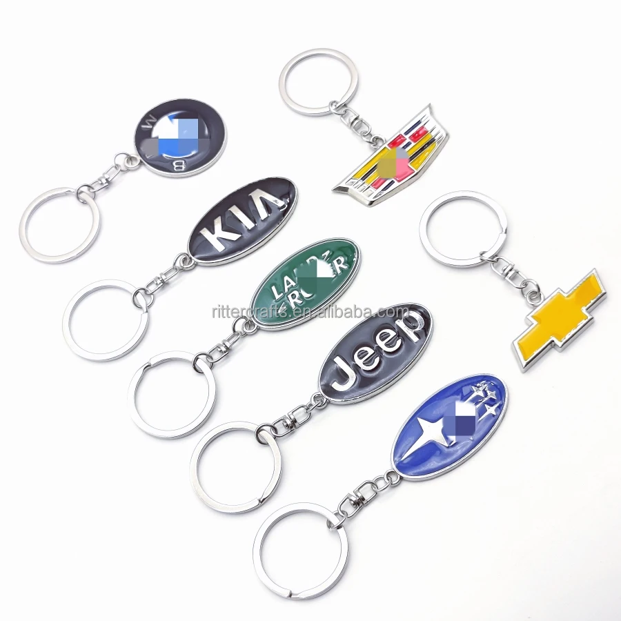 Custom Hollow Out Style Car Logo Zinc Alloy Metal Keyring Wholesale Car Brand Soft Enamel Business Blank Metal Key Tag Keychain