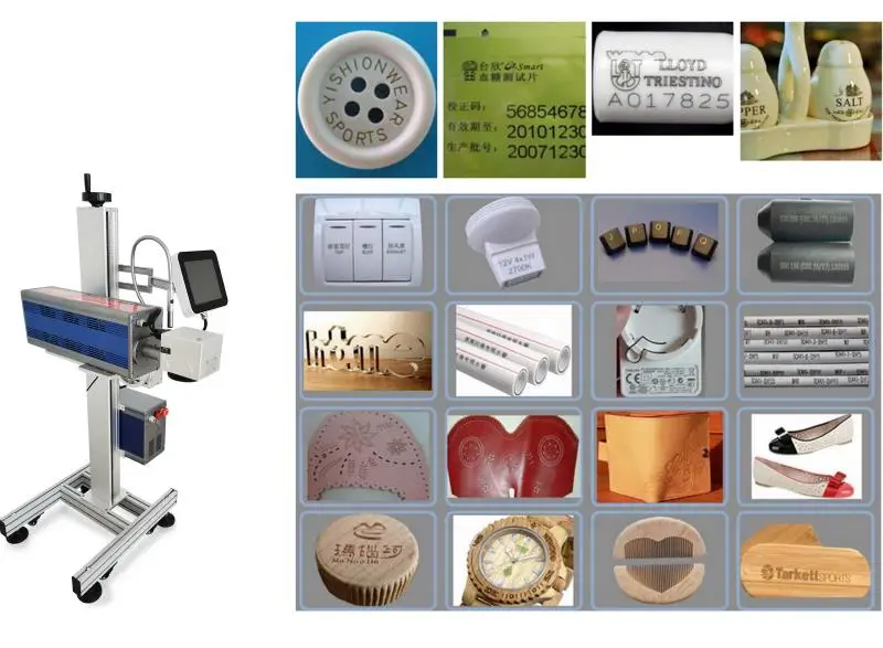 30W Laser Source Date Coding and Marking CO2 Flying Laser Marking Machine for Glass Plastic Bottles