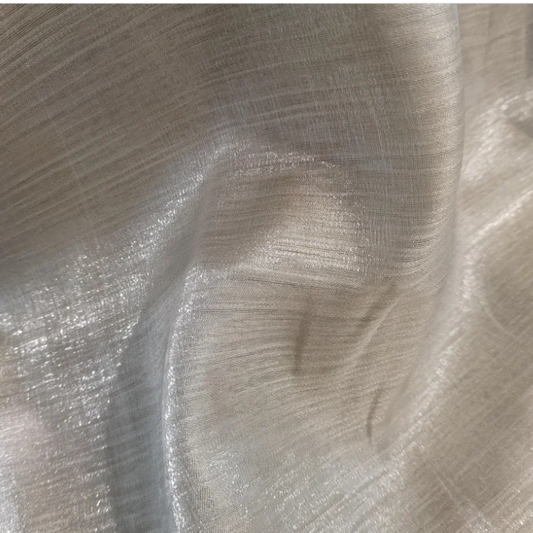 Look Sheer Curtain Fabric Wholesale Shining Linen for Living Room 290cm Tulle Woven Cafe Window Printed HF Bay Window Blackout