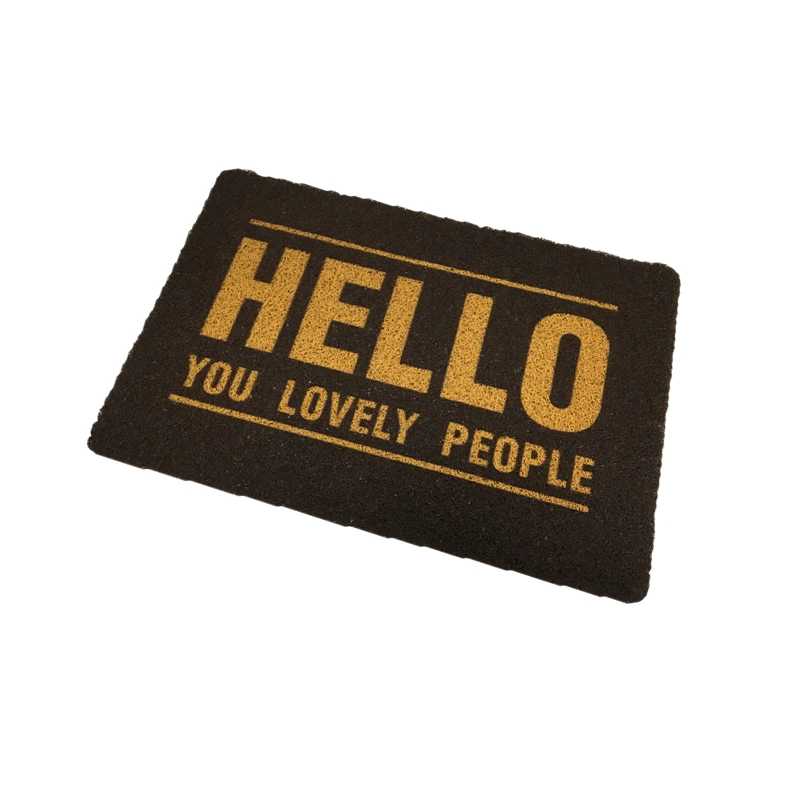 PVC Coco Coir Doormat with Heavy-duty Front Welcome Entrance Door Mats High Traffic Areas Shoe Rugs for Indoor Outdoor Adult