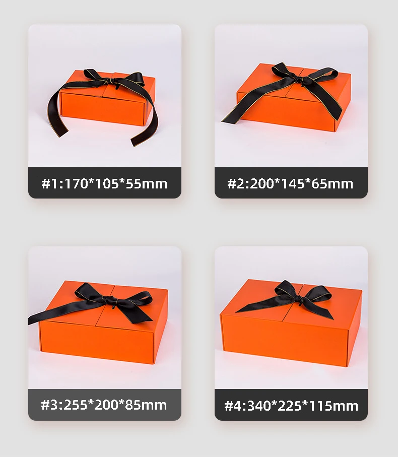 Luxury Lid Paper Gift Packaging Box Printing Hard Rigid Cardboard Box Cardboard Paper Wedding Mailer Box with Ribbon Closure