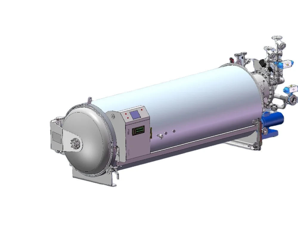 Cascading water retort