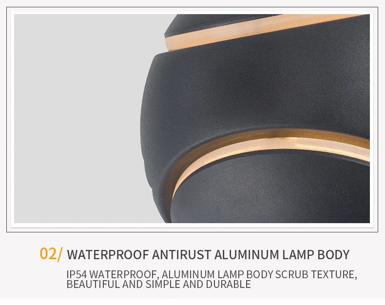 Hanging outdoor IP54 waterproof LED wall lamp ball split decoration two luminous pieces with human infrared sensing