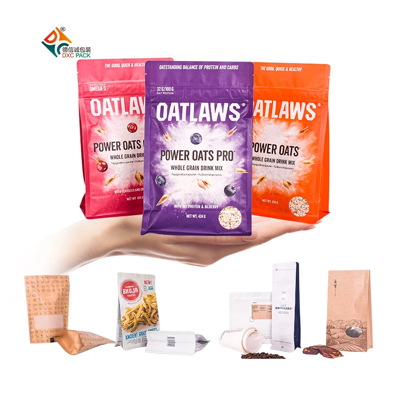 
 DXC. Нарочито бесхитростного дизайна; Bolsa de plastico де цифровая печать задний фон plano de papel крафт personalizado АКФ con cierre de cremallera  