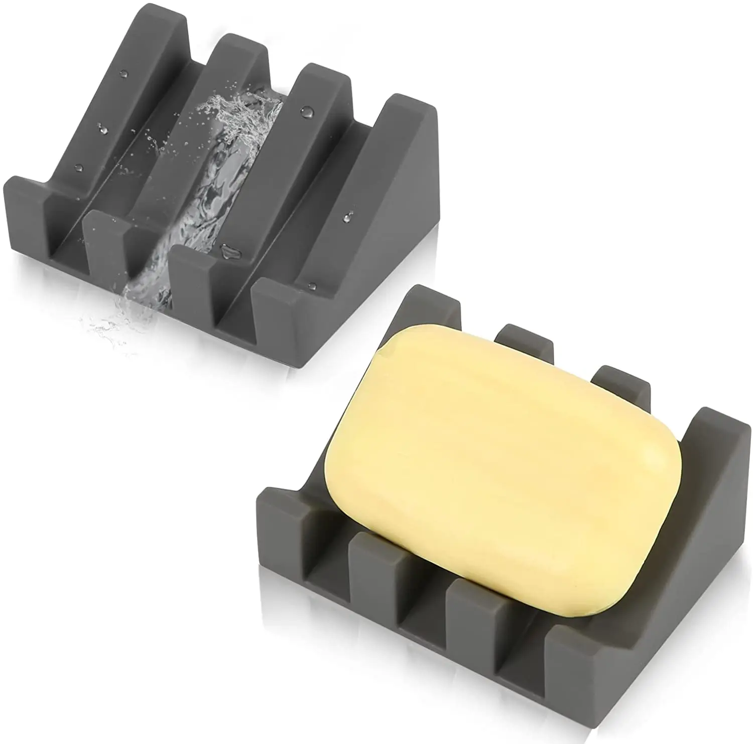 Силиконовая мыльница со сливом для душа/ванной/кухни/столешницы держатель губки самосливающийся поднос мыла с водопадом