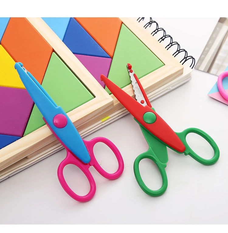 6 Styles Minimalistic Lace Scissors Wavy Pattern Small Round Head Children Special Student Art Tool Stationery Scissor