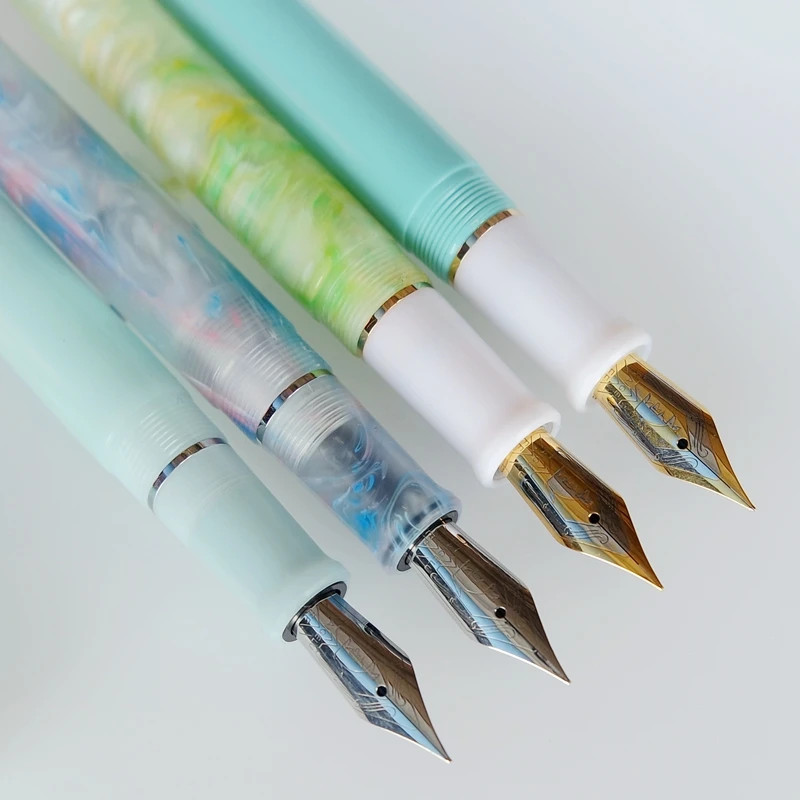 green color EF/F/M Nib 316+  gift kangaroo KAIGELU calligraphy  full acrylic  resin transparent colorful fountain pen 14 cm long