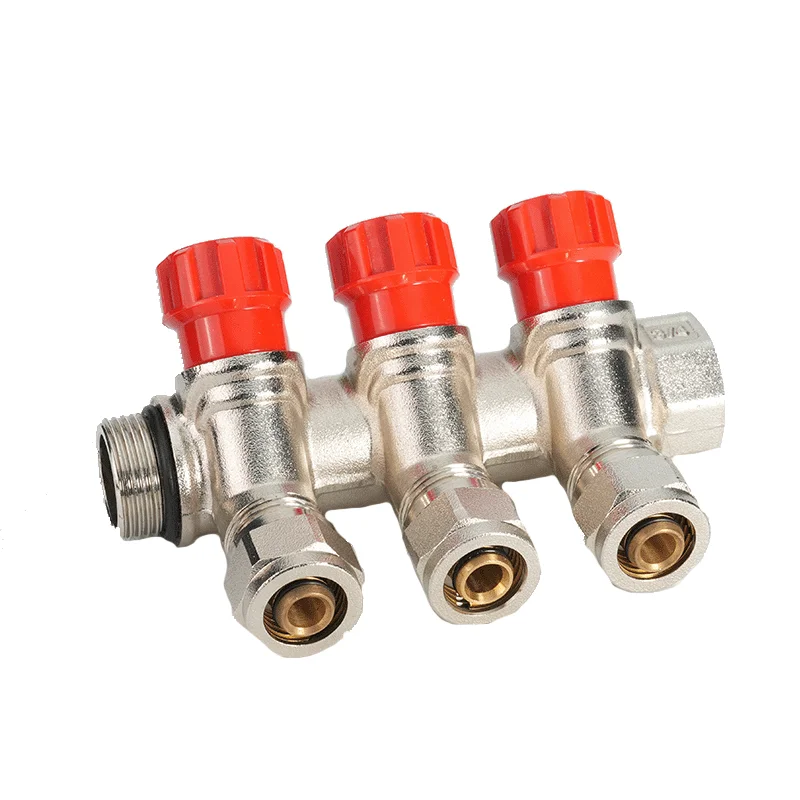 Bornic Manifold Gauge Set Water Use Heating Manifold High Pressure Brass Pex Fitting Plumbing Heating System