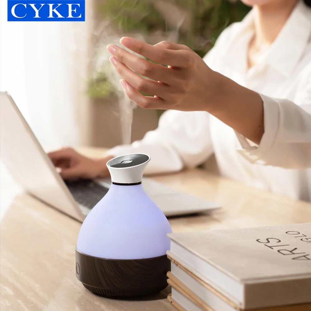 CYKE Luxury Diffuser Aroma  Electric Essential Oil Wood Grain Humidifier Dark Brown Atmosphere Lamp Designer Aroma Diffuser 812