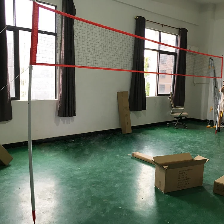 Strong durable outdoor sport portable easy to install adjustable height beach Lawn volleyball net rack and badminton net rack