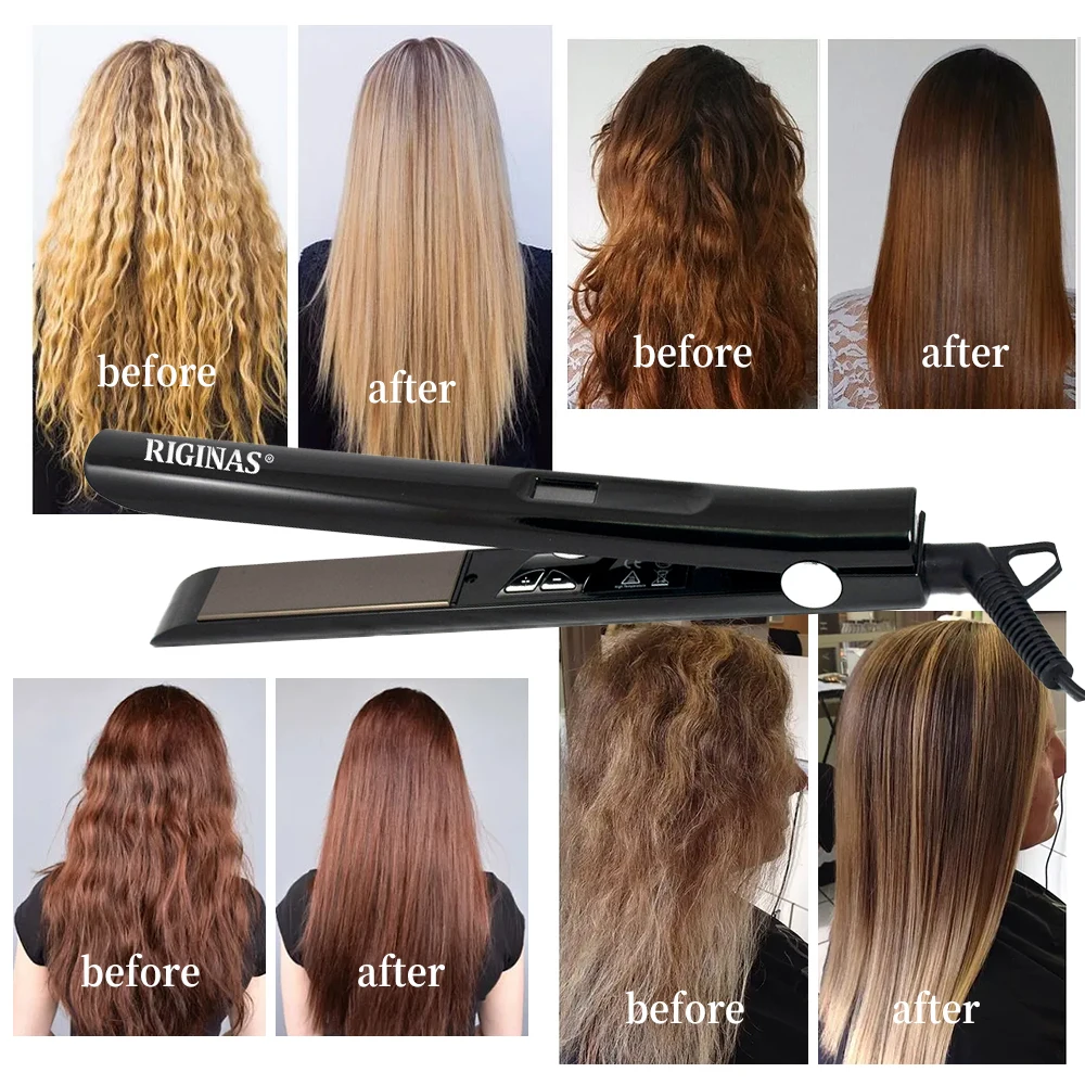 Riginas Protein Hair Straightening Treatment Ceramic Flat Iron Hair Straightener Keratin For Hair Straightening
