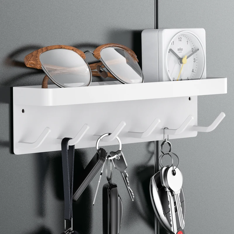Best Selling Wall Mounted Mail Holder with 6 Hooks Metal Key Rack with Tray for Hallway Kitchen Office