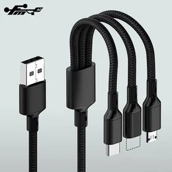Usb Cable Micro Usb 8pin Type C 3.0 Charger 3A Fast Charging 3 in 1 Mobile Phone Nylon Braided Cable Usb 2.0 Stock Mix Color FMC