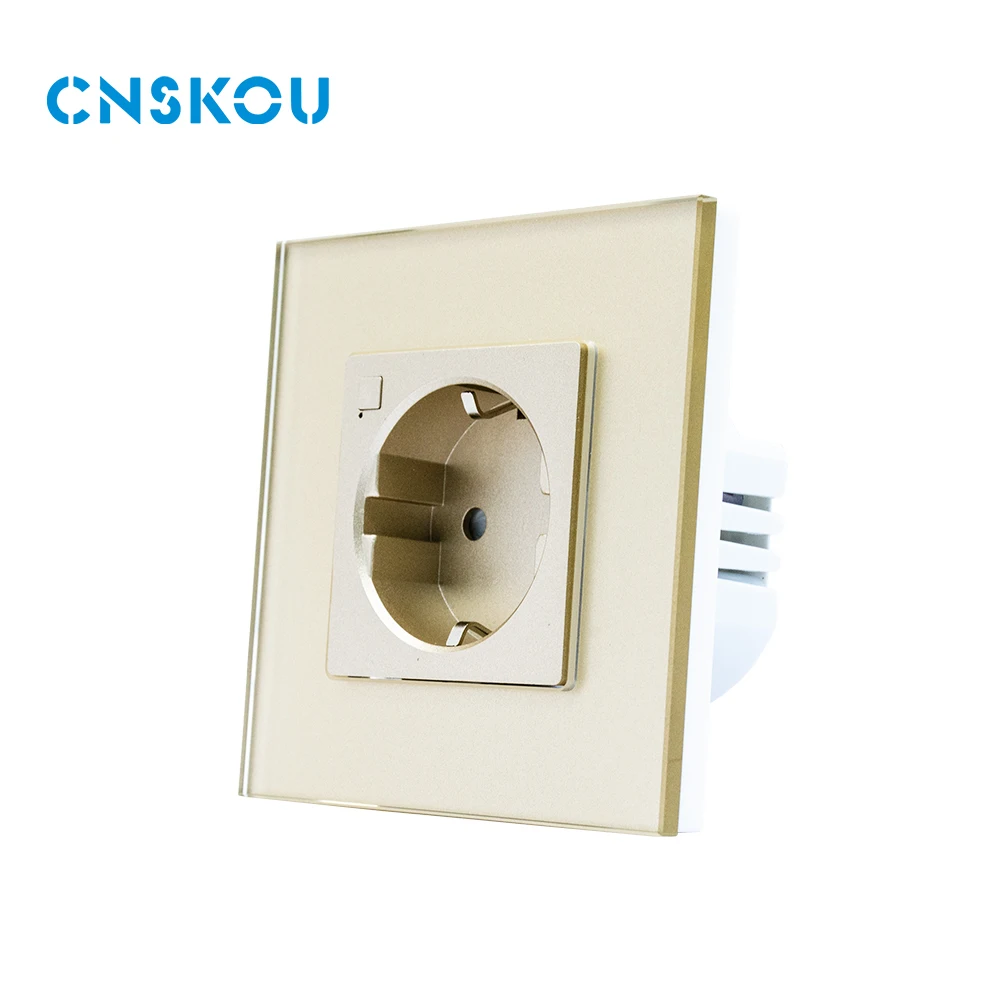 Hot Selling Factory 16A Glass EU Smart Home Zigbee Socket Outlet