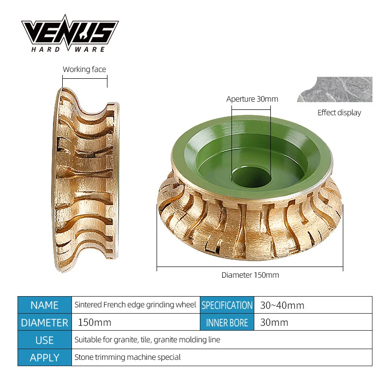 High Quality 150mm Stone Abrasive Profile Grinding Wheel for Granite Shape Polishing
