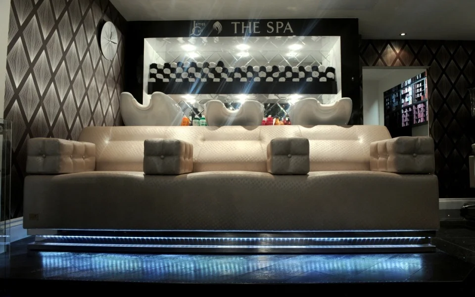 white beauty salon double seat hair washing chair shampoo bed for salon