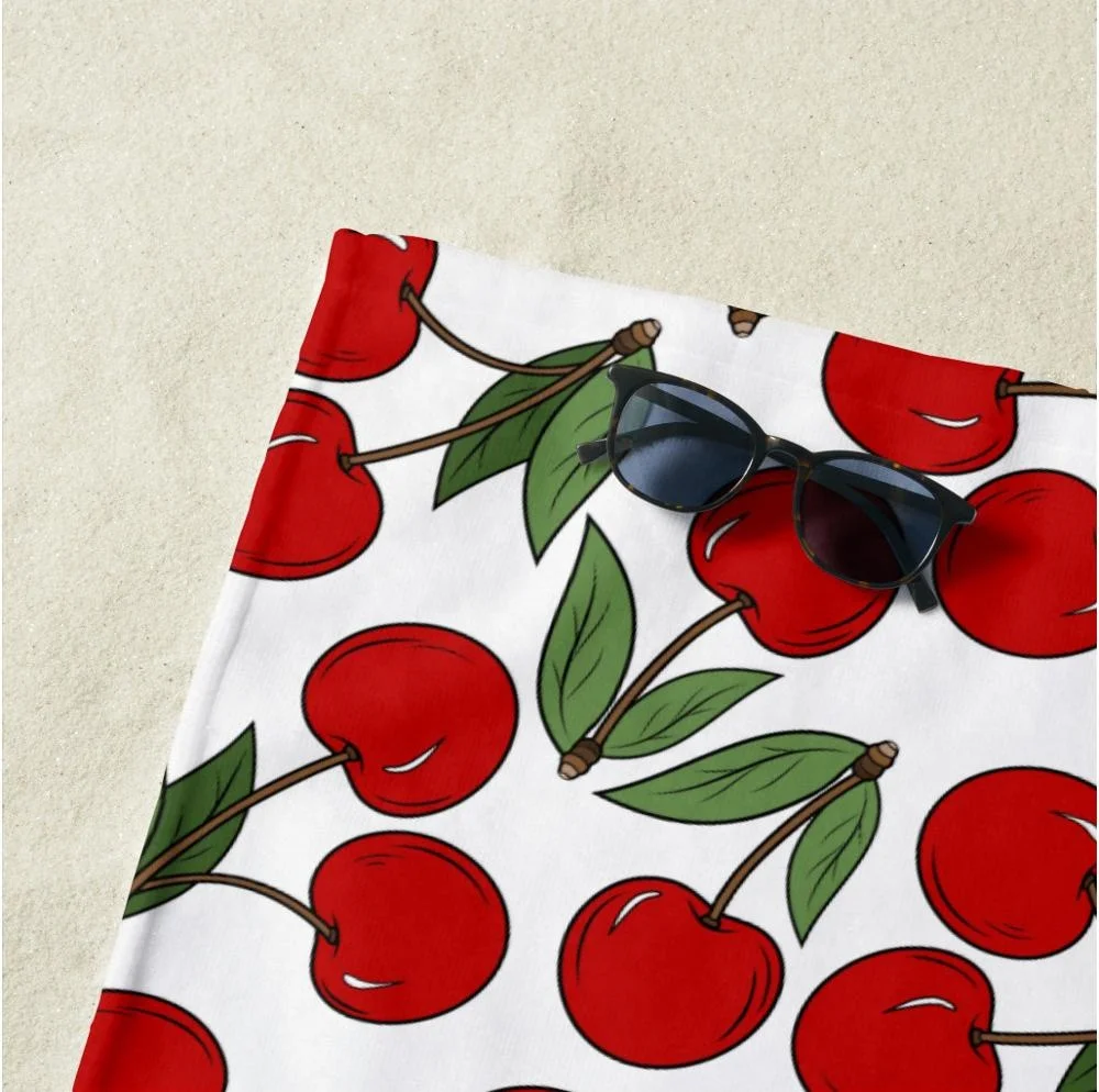 Wholesale cotton flour sack fabric Custom print tea towel cherry digital print towels