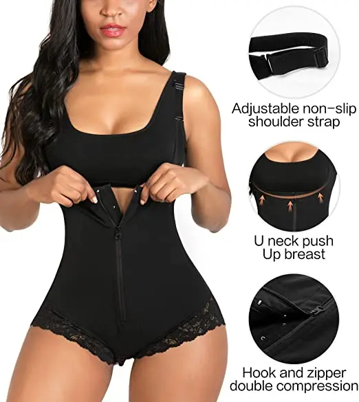 
Shapewear for Women Tummy Control Body Shaper Zipper Open Bust Bodysuit 