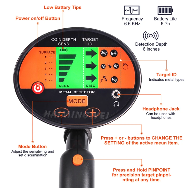 Factory Price MD3060 Underground Search Gold Metal Detector with LCD