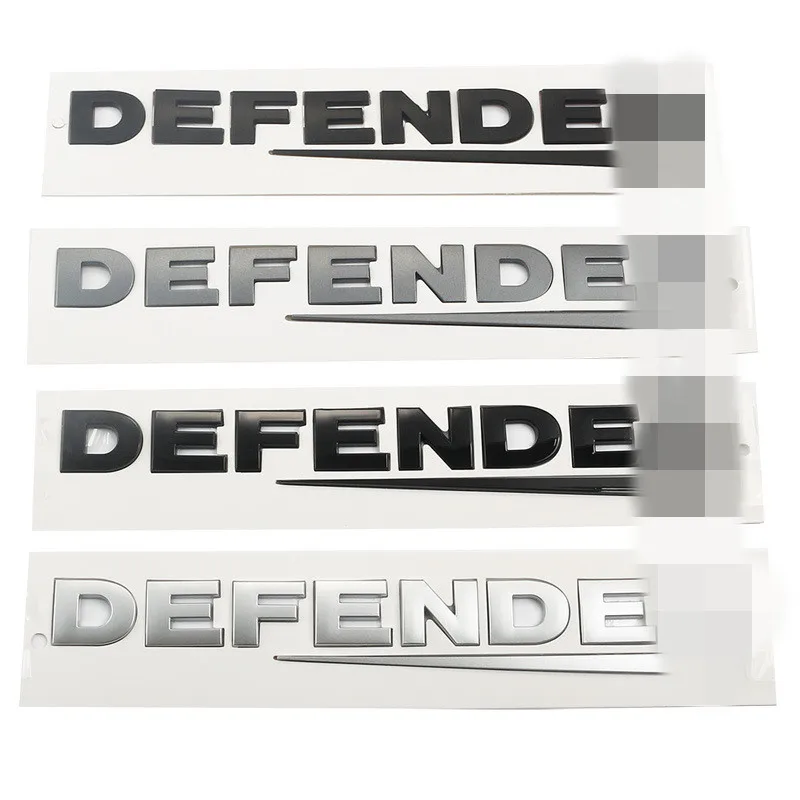 Letters Emblem for DEFENDER Offroad Glossy Black  Badge Car Styling Refitting Front Hood and Lower Trunk Sticker emblem Badge