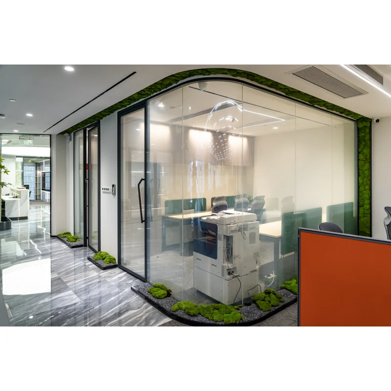 Low cost office interior design with aluminum frame and glass partition wall