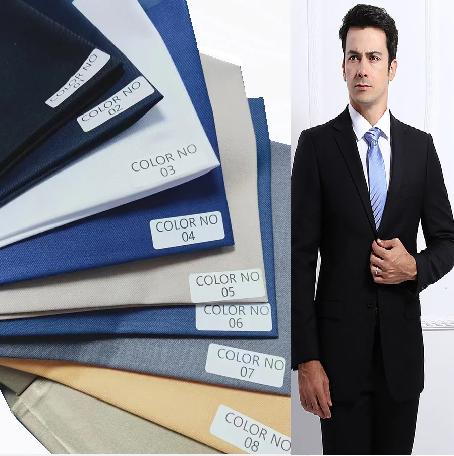 Customized TR strech suiting uniform fabric polyester viscose spandex  wool fabric for suit  pants