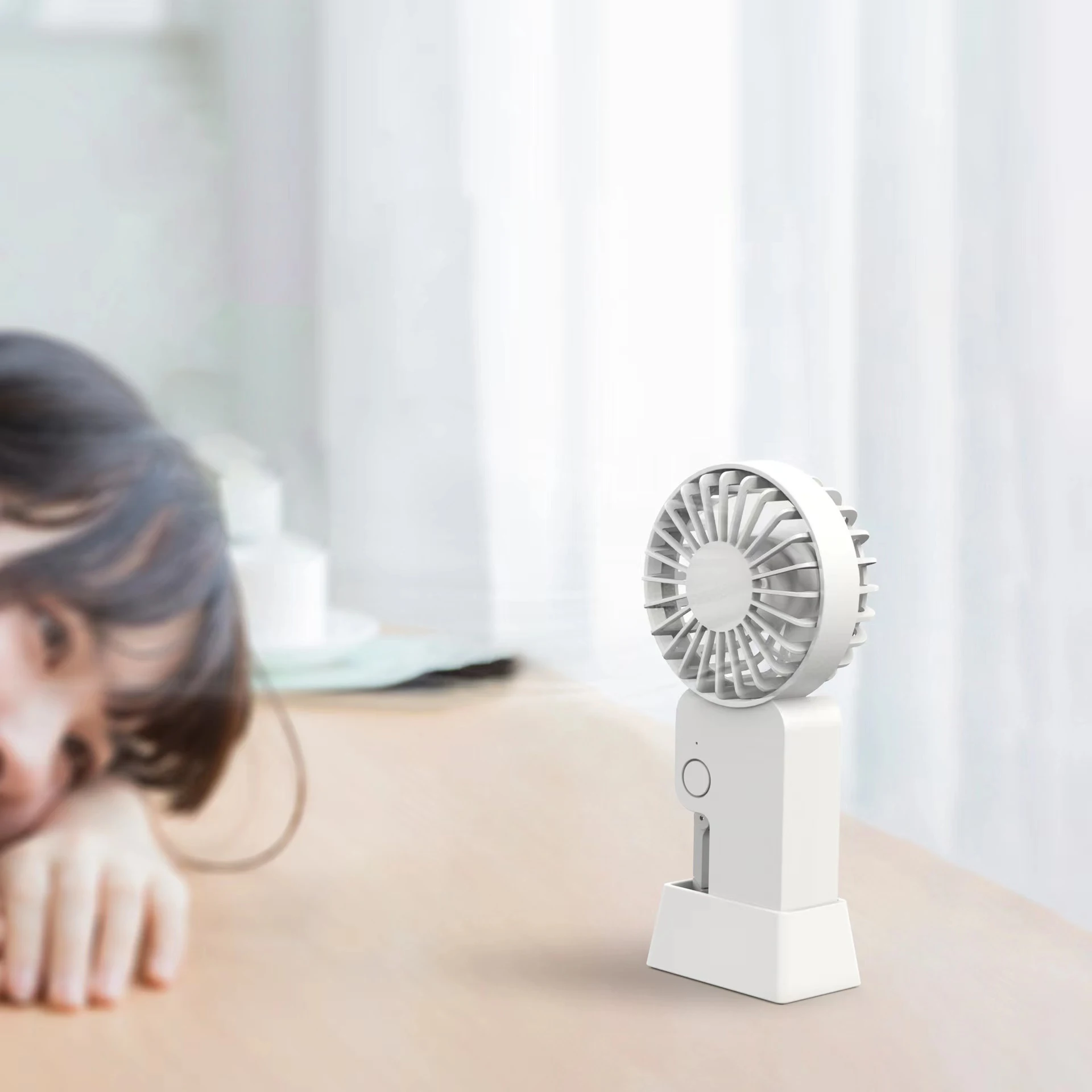 Mini Hand Fan Portable Rechargeable Backpack Hanging Standing USB Fan for Camping Travel