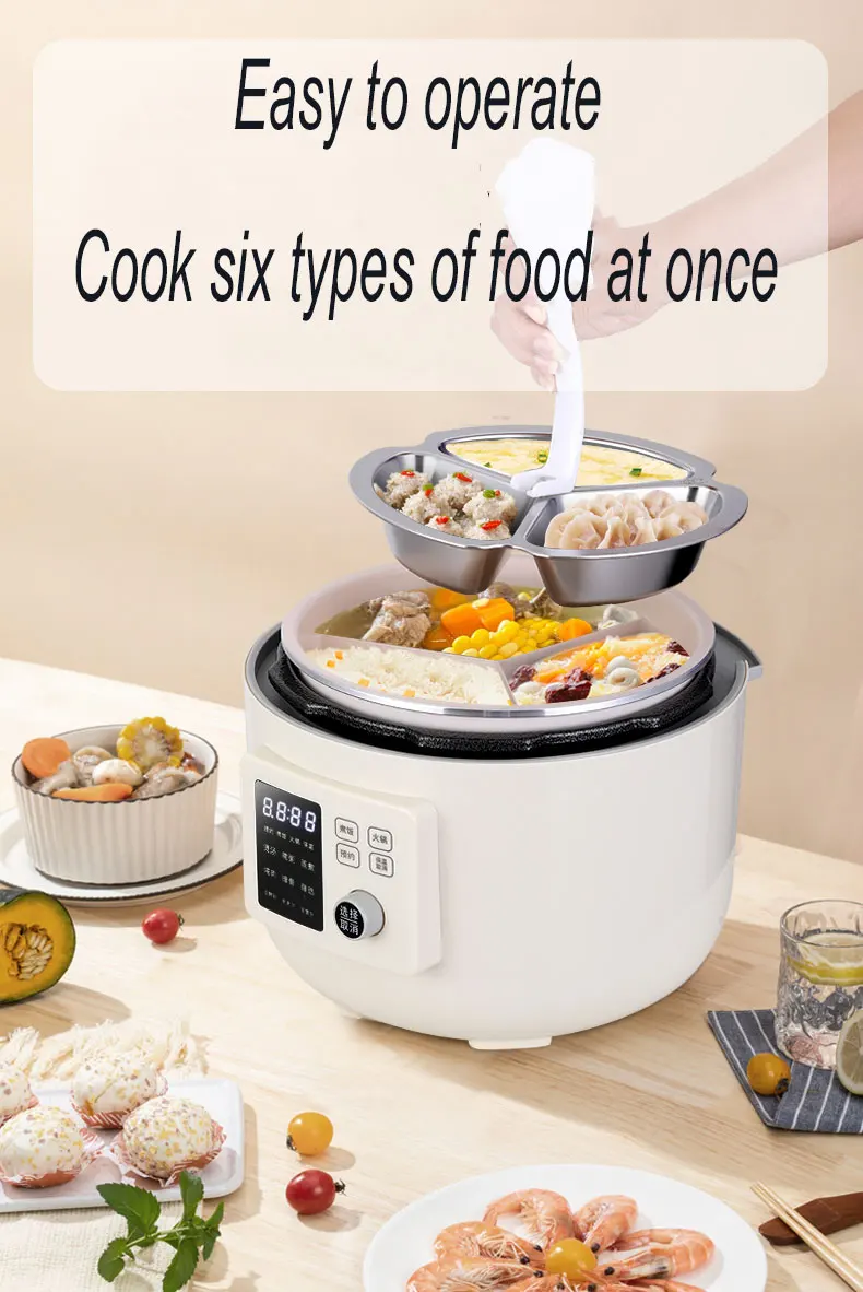 2024 New 5L Electric Pressure Cooker High-Temperature High-Pressure Static Technology Boils Three Samples One Pot No Flavor Loss