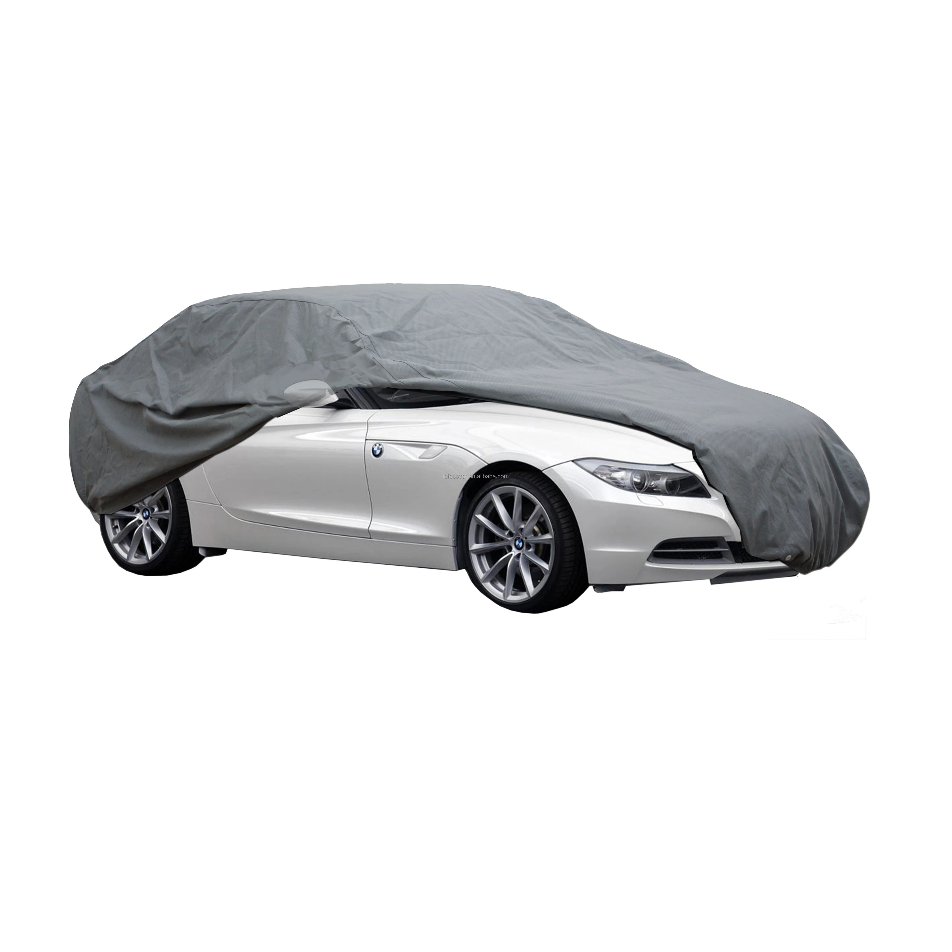 4-layers Non-woven Polypropylene Full Car Cover Indoor/Outdoor Use Breathable Waterproof Soft-lining UV Protect