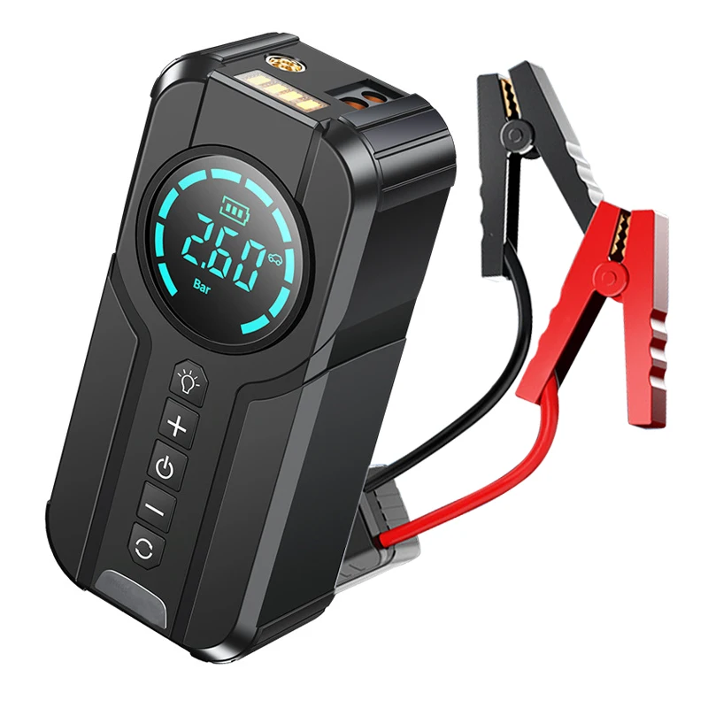 Car emergency portable 8400mAh 2 in 1 jump starter power bank and tire inflator 150psi with LED digital display
