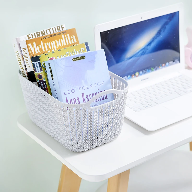 Good Quality Plastic Storage Basket For Home Storage Usage ,Middle Storage Basket With Handles