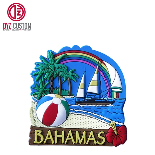 BAHAMAS tourist souvenir fridge magnets Custom 3d soft pvc fridge magnets