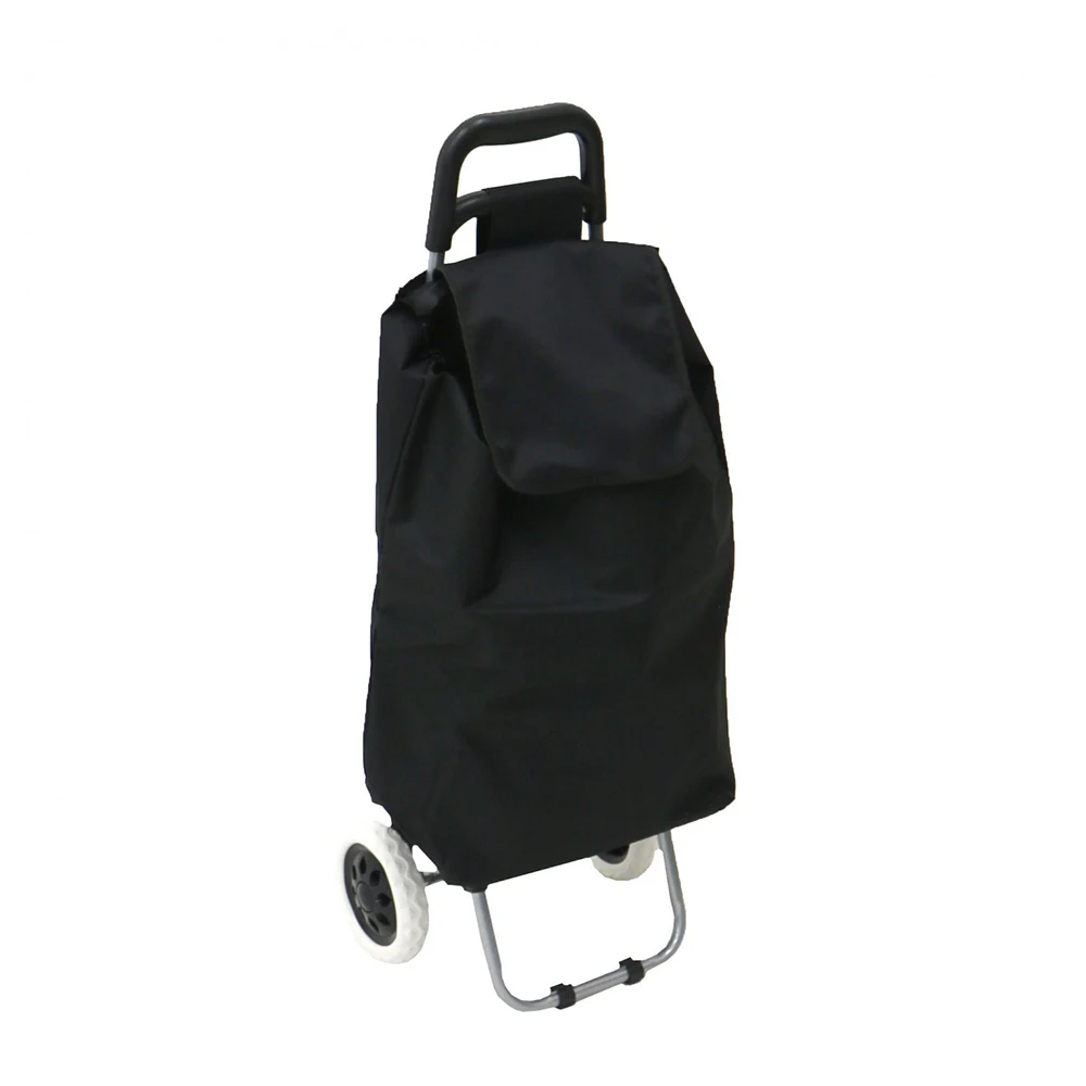 2 Wheel Foldable Shopping Bags Custom Shopping Trolley Bags Black Trolley Shopping Bags