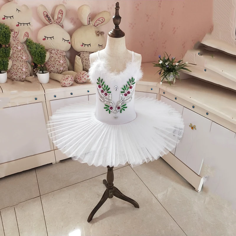 OEM Blue Ballerina Dresses Swan Tutus Professional Pancake Tutu Children Dance Costume