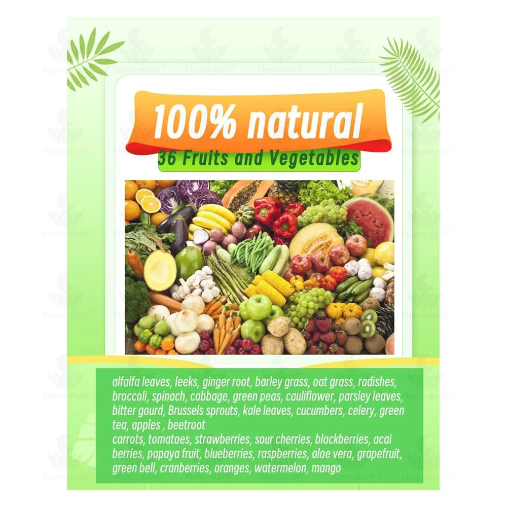 Oem Private Label Fruits and Veggies Whole Food Supplement With Superfood 60 Fruit Capsules 60 Veggie Capsules