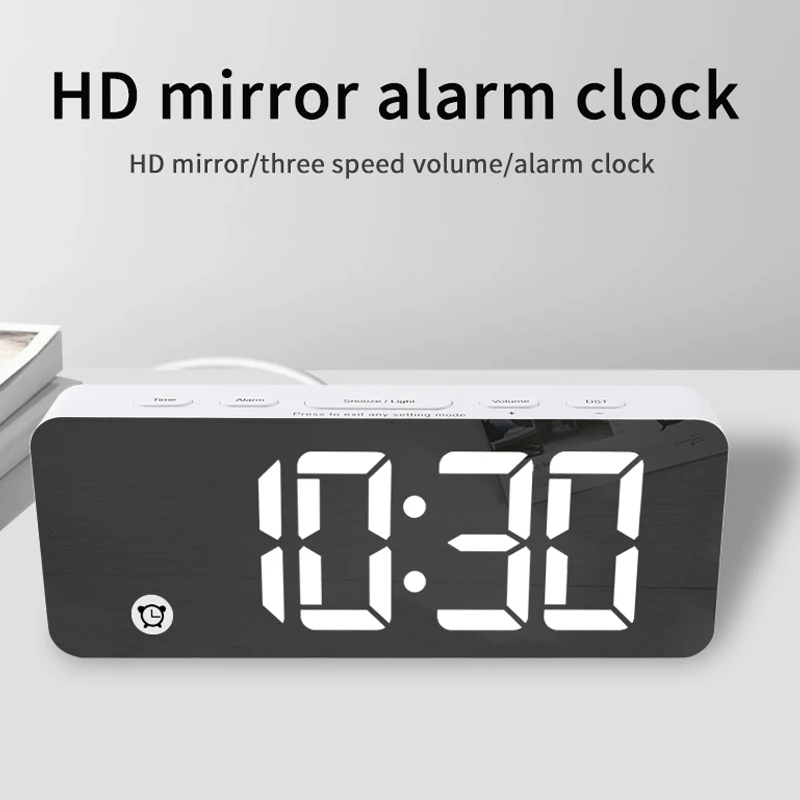 Wall Mounted Led Only Digital Table Bed Alarm Bedside Clocks Bedroom Minimal Modern Small Mini Clock