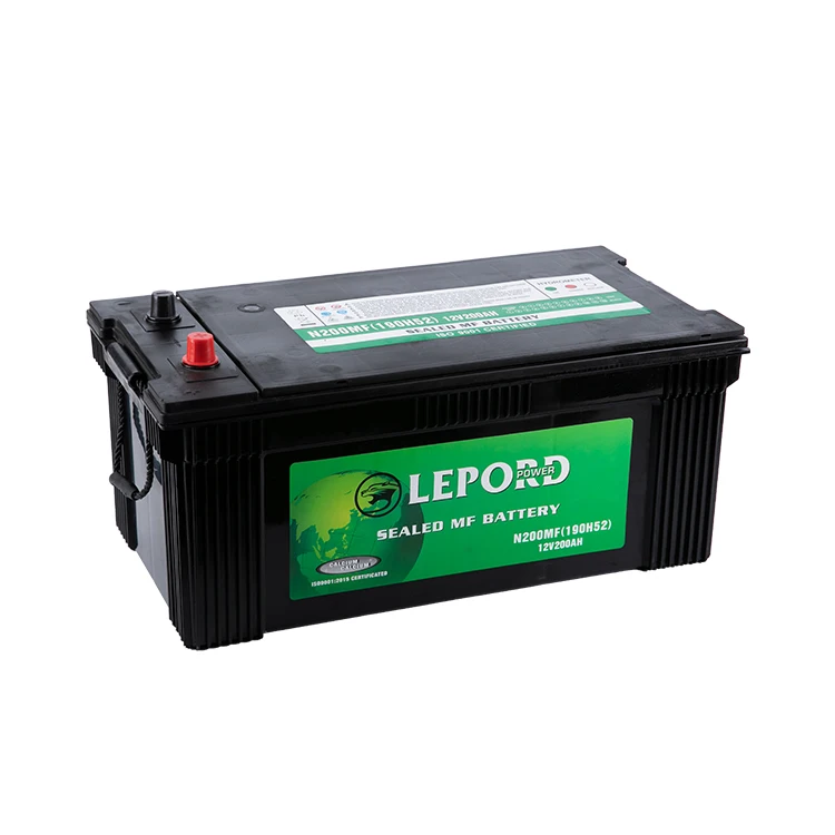 High Quality N200/190H52 MF Car Battery 12V200AH For Heavy Duty Commercial Vehicles Starting