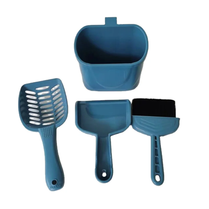 Cat Litter Shovel + Garbage Bin + Broom + Dustpan 4 in 1 Pet Cleaning Tool Set Dog Cat Poop Scooper Custom