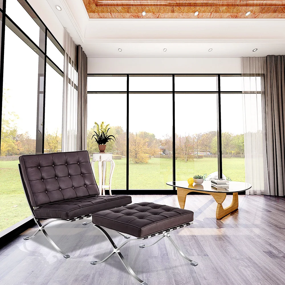 Factory Direct Sale Lounge Chair Modern Metal Leather Leisure Chair Ergonomic Soft Comfortable Chair for Office