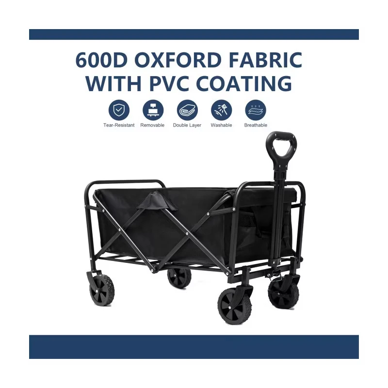 Mini Garden Cart Heavy Duty Collapsible Utility Garden 132 lbs Capacity Tool Cart Folding Wagon Cargo Trolley with Handle