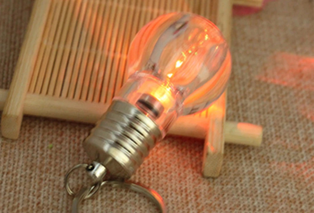LED Flashlight Light colorful Mini Bulb Lamp Key Chain Ring Keychain Clear Lamp Torch Keyring